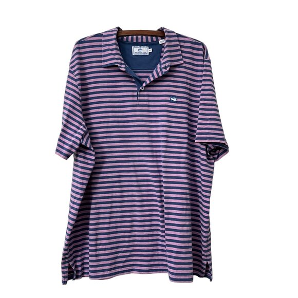 Southern Tide Mens Blue PInk Striped Performance Golf SkipJack Polo Shirt 2XL - Picture 1 of 5
